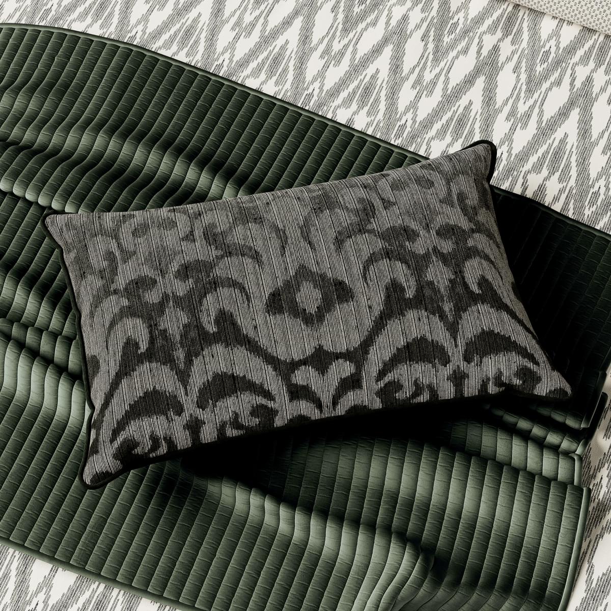 Nadir Ikat Cushion By Bedeck Of Belfast In Green